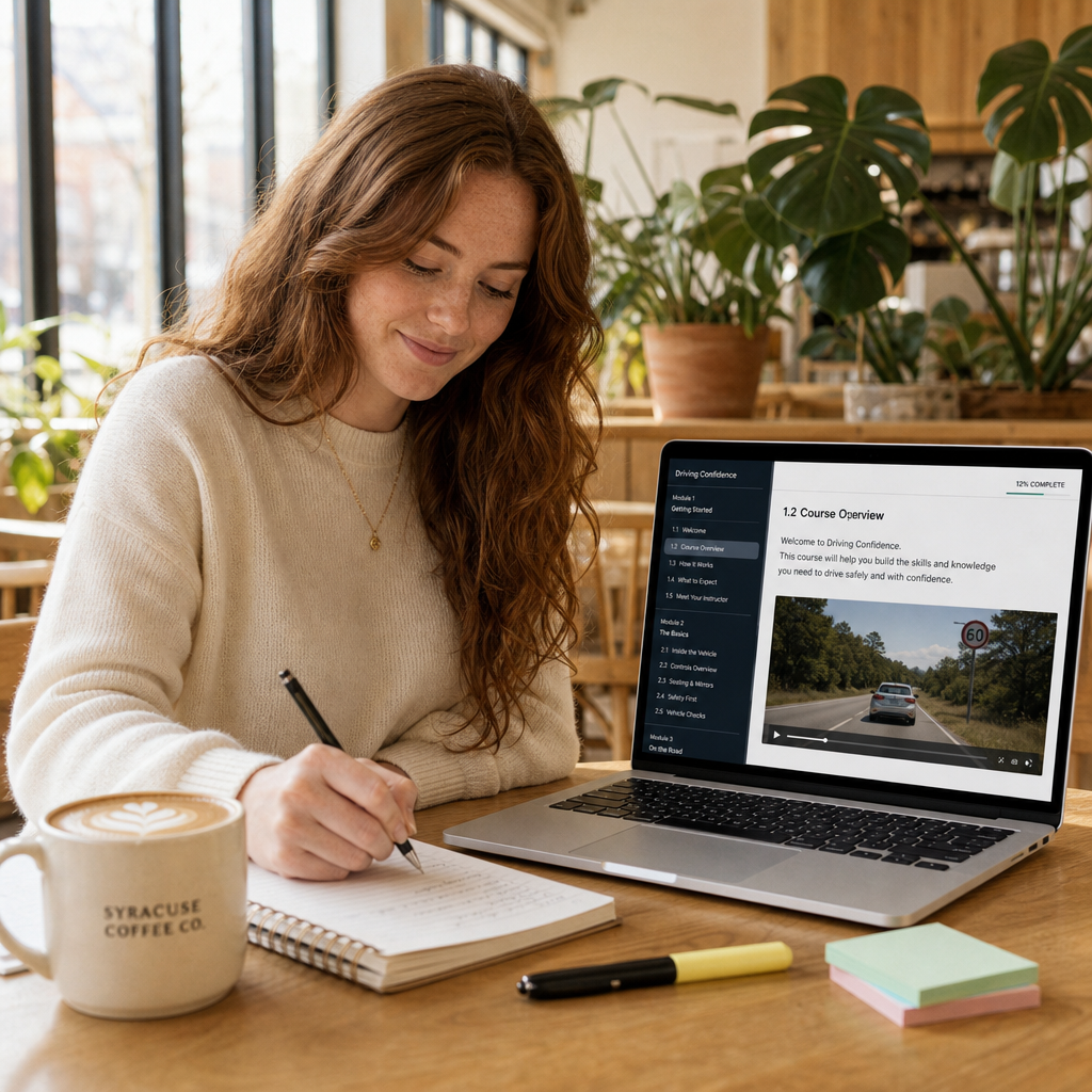 Student taking the NY 5 hour pre-licensing course online in Syracuse, New York